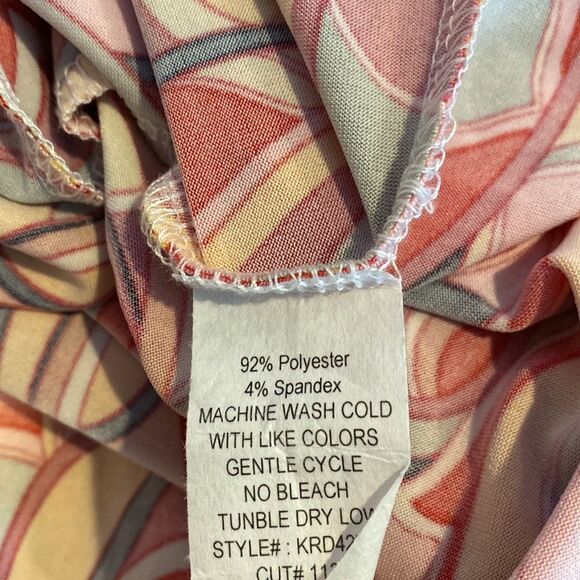 Jade by Jane 1XL Maxi Dress Sleeveless Abstract Design Waist Tie - Picture 7 of 7